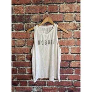 Nobull Womens White Sleeveless Athletic Tank Top Size Medium Workout
